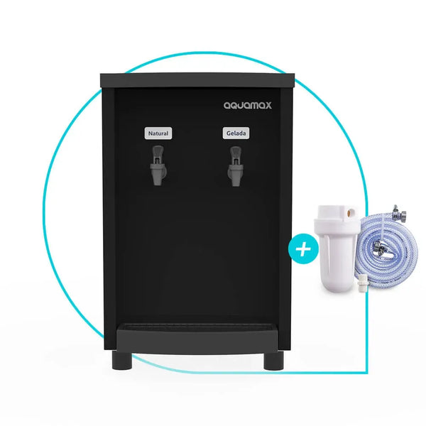 Bebedouro Industrial 15 Litros Preto Aquamax PAD015 com Filtro e Kit