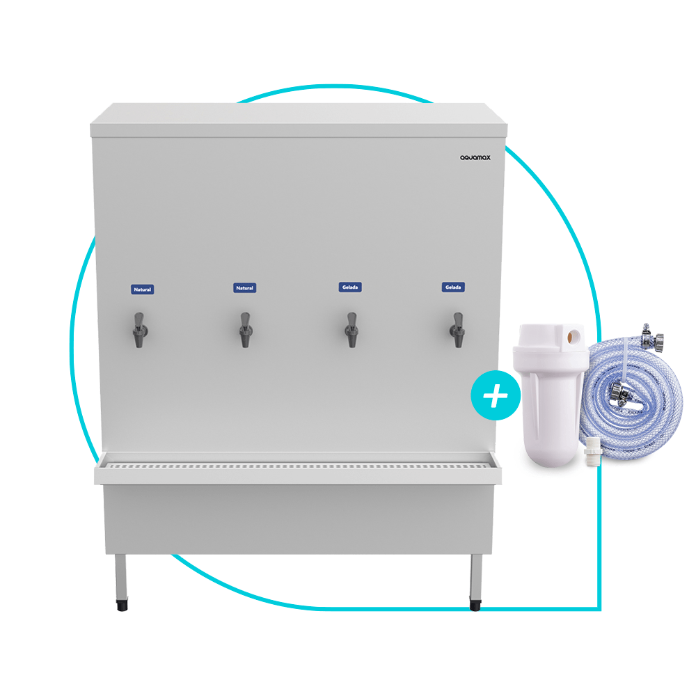 Bebedouro Industrial 200 Litros Inox Aquamax PAD200 com Filtro e Kit