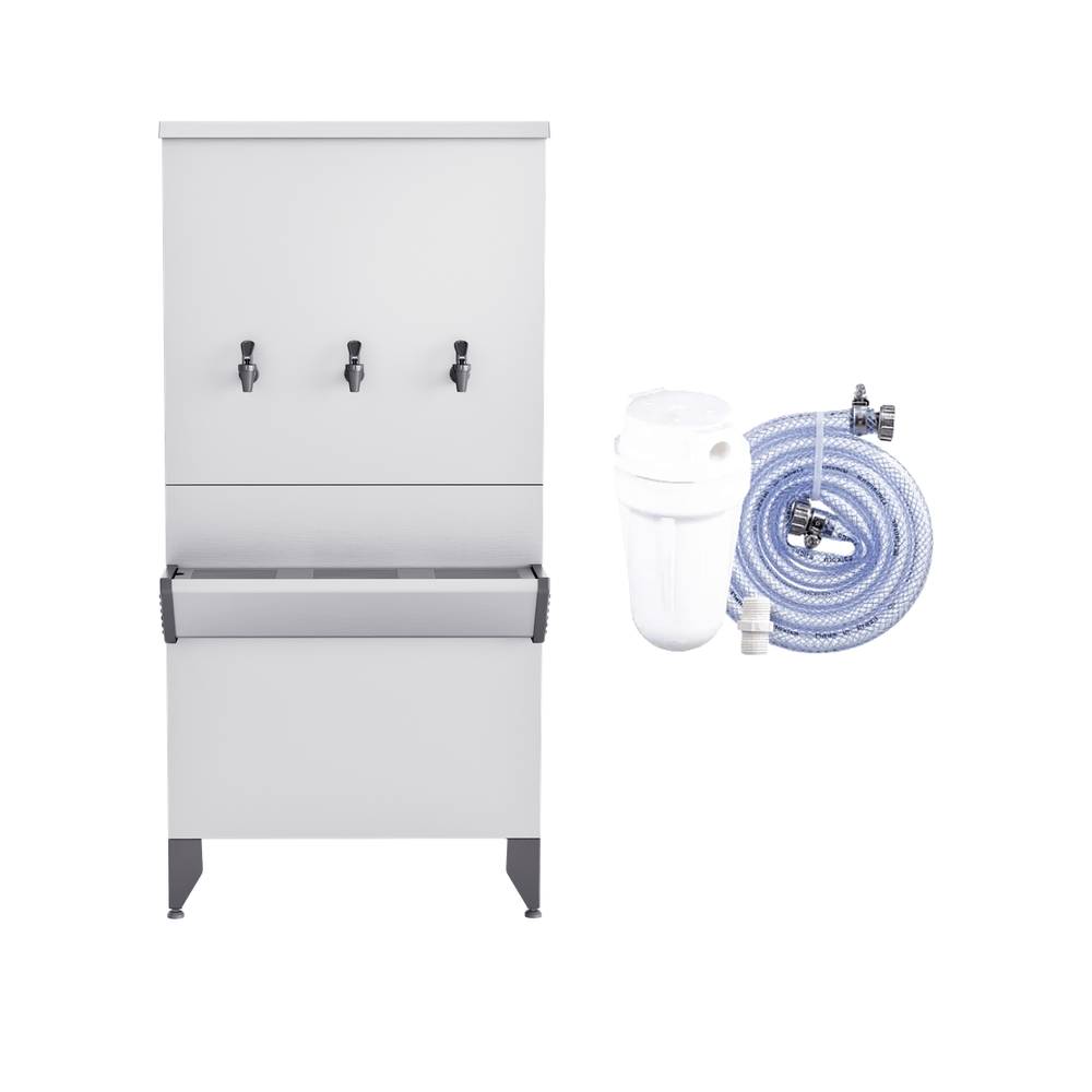 Bebedouro Industrial 100 Litros Inox Aquamax NEO100 com Filtro e Kit