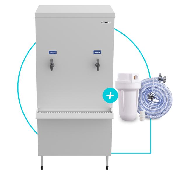 Bebedouro Industrial 50 Litros Inox Aquamax PAD050 com Filtro e Kit