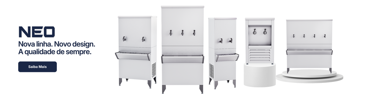 Linha NEO de bebedouros industriais AQUAMAX: nova linha, novo design, a qualidade de sempre
