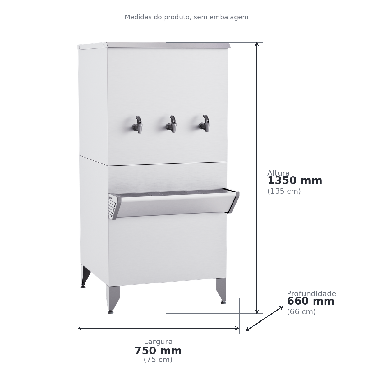 Bebedouro Industrial 100 Litros Inox Aquamax NEO100