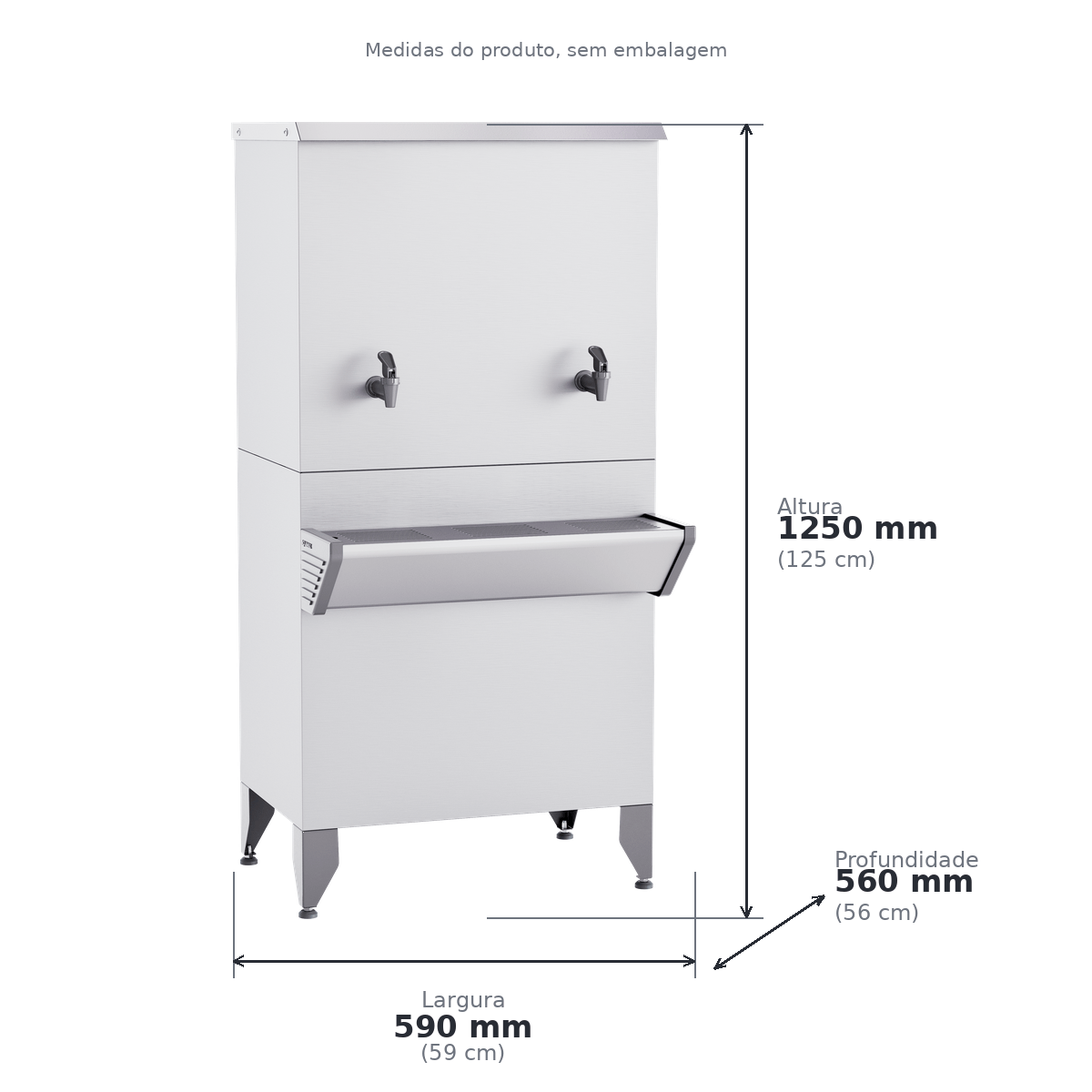 Bebedouro Industrial 50 Litros Inox Aquamax NEO050 com Filtro e Kit